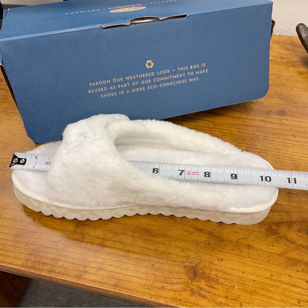 Dr. Scholl's Shoes Women's Staycay OG Slipper Tofu White Faux Fur Size 8 - Picture 11 of 12